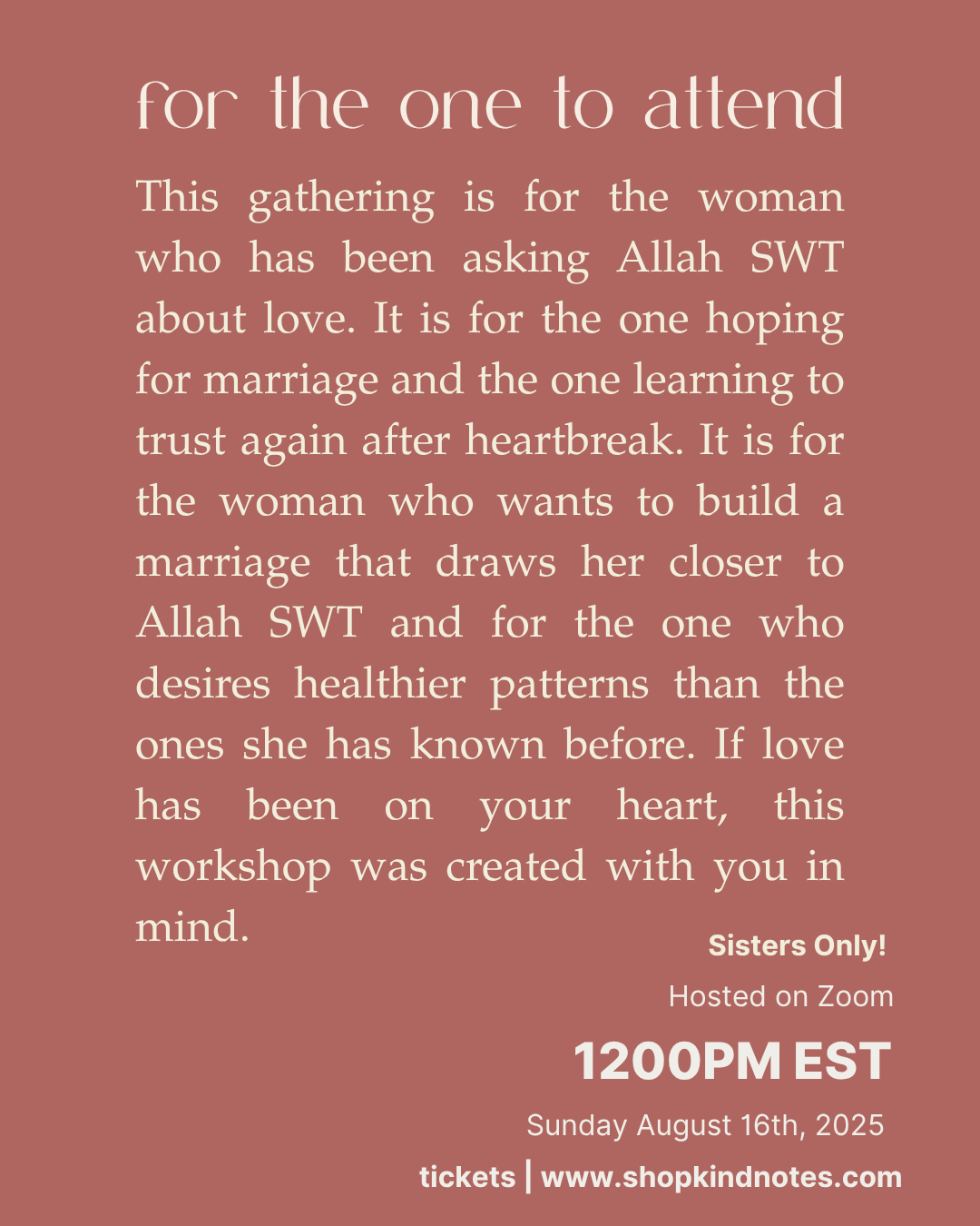 the dua reset | workshop 3 of 6