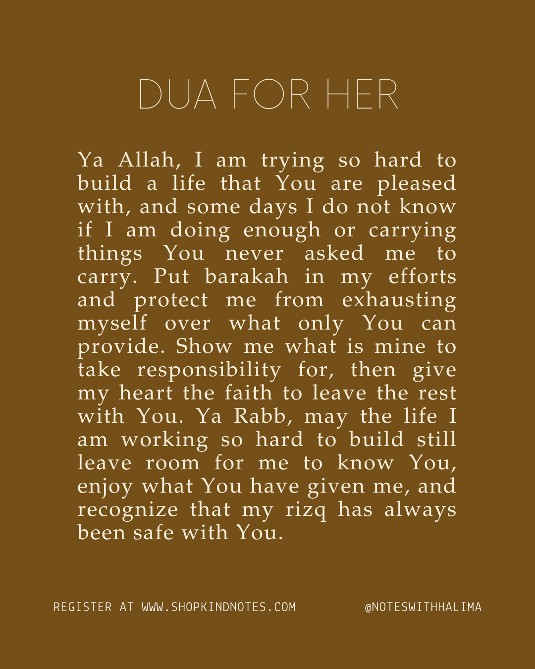 the dua reset | workshop 4 of 6