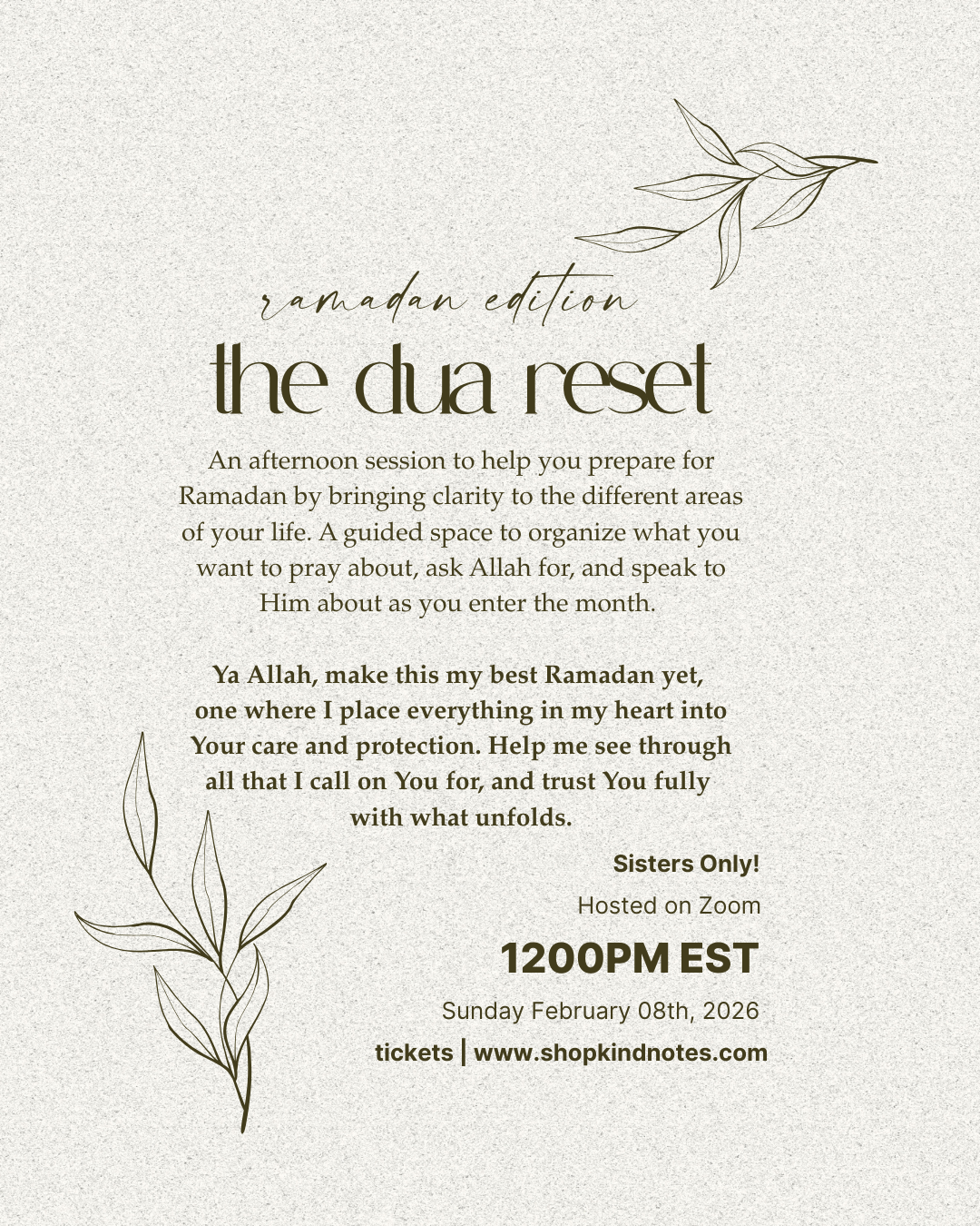 ramadan edition | the dua reset | virtual workshop