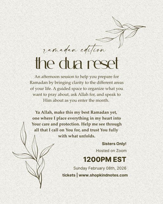 ramadan edition | the dua reset | virtual workshop